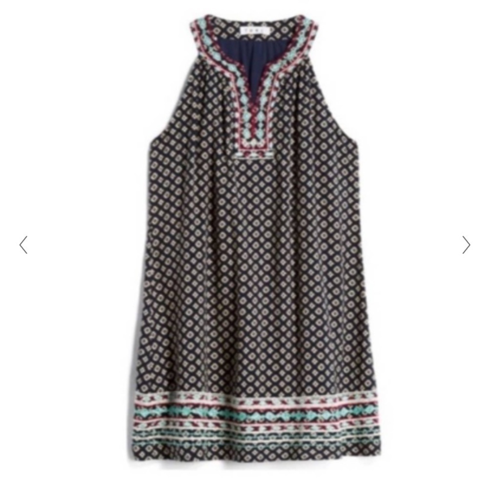 THML Fay Embroidered Sleeveless V-Neck Pattern Dress Shift Style Sx Small